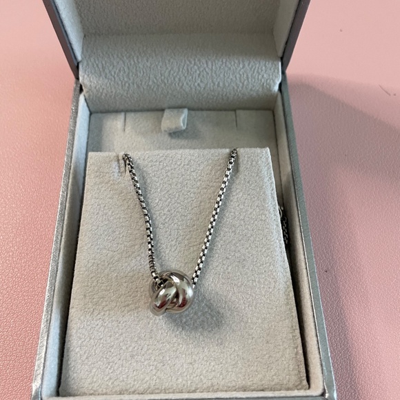 Borsheims Sterling Silver Love Knot Pendant, 18" - Picture 2 of 4